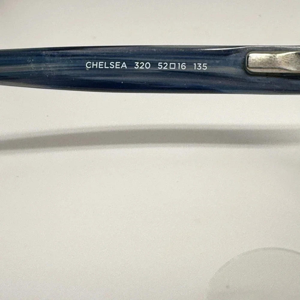 Chelsea 320 Cat Eye Eyeglasses Frames Blue Grey Marbled 52-16-135 Women